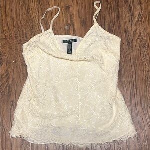 Lauren Ralph Lauren Cream Fitted Camisole with Spaghetti Straps, size 6, Great c